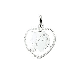 Zilveren hanger kinderkopje meisje