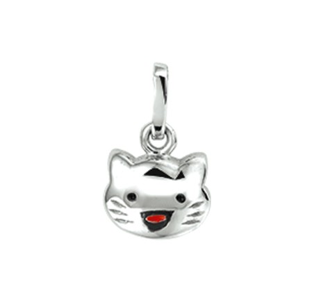 Zilveren hanger poes
