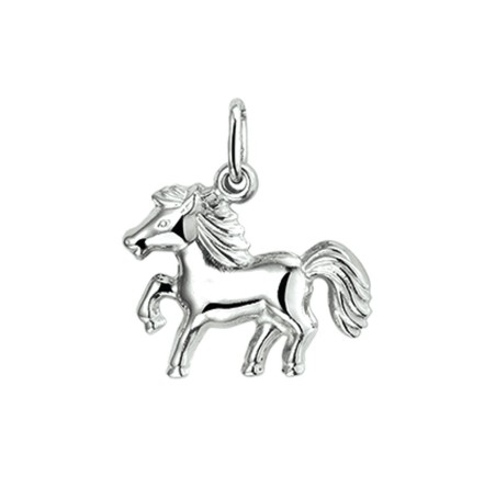 Zilveren hanger paard
