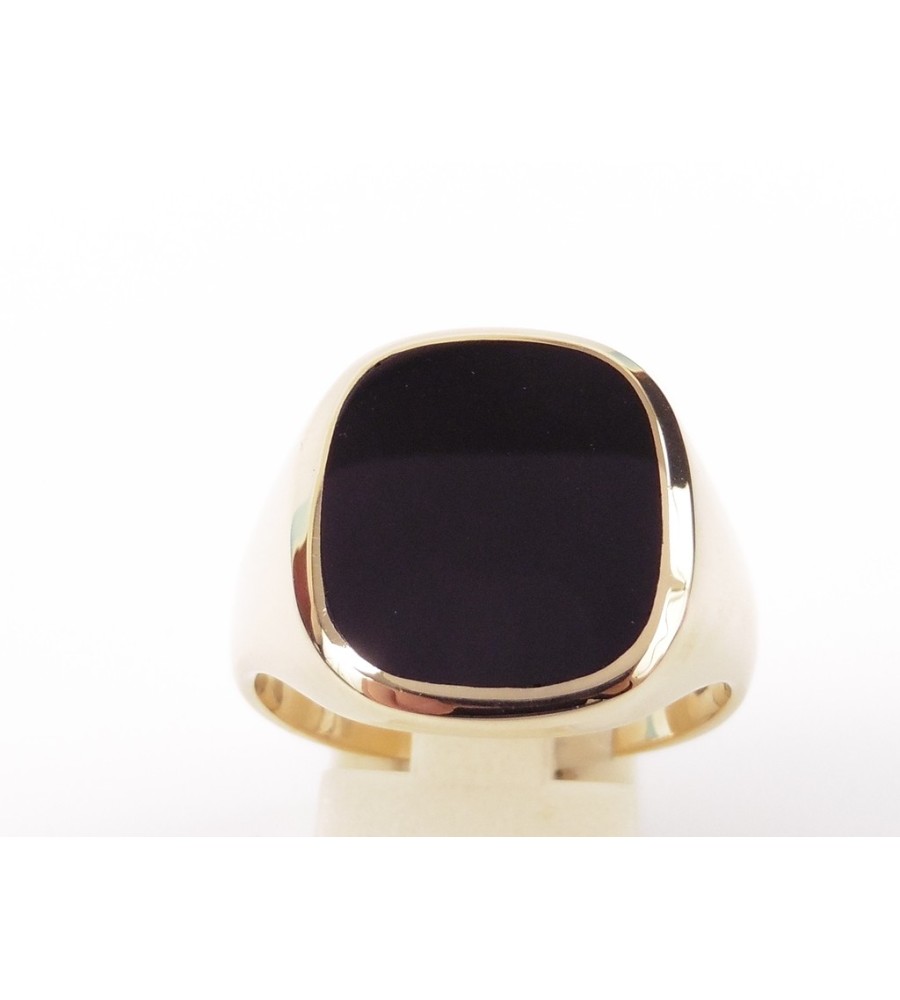 Gouden herenring met onix