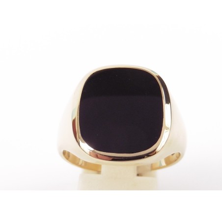 Gouden herenring met onix