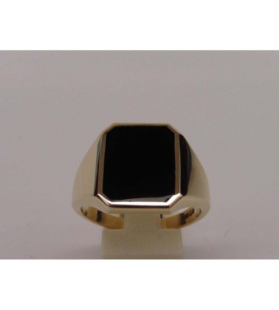 Gouden herenring met onix