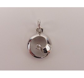 Witgouden hanger met diamant