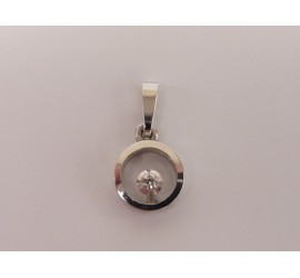 Witgouden hanger met diamant