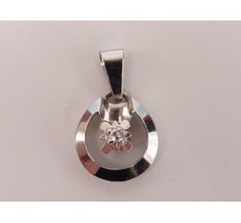 Witgouden hanger met diamant