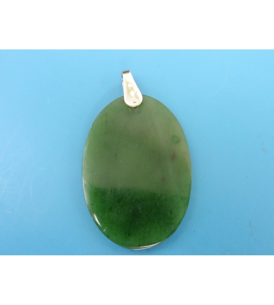 Jade hanger met gouden hangoog