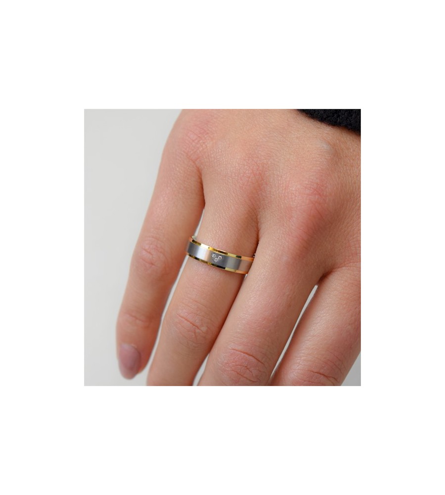 Boccia titanium ring met diamant