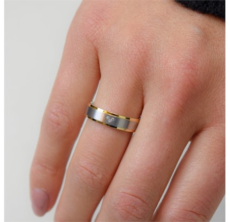 Boccia titanium ring met diamant 0134-06
