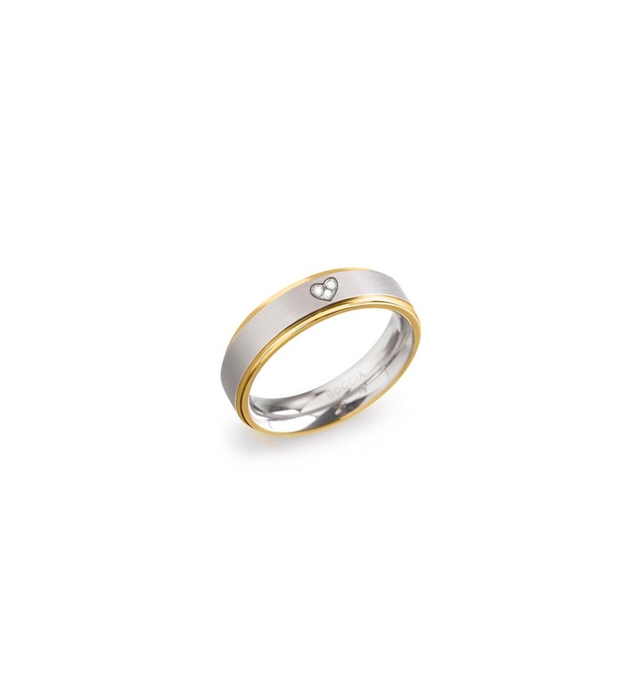 Boccia titanium ring met diamant