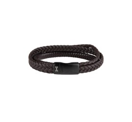 Aze armband Iron Three String Brown on Black  AZ-BL002-C