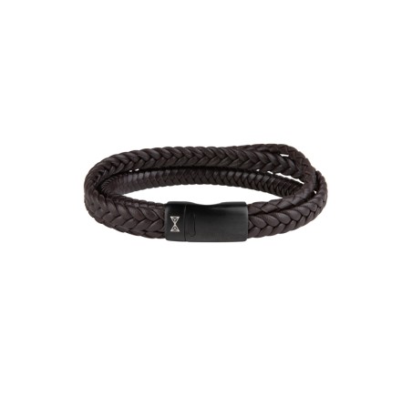 Aze armband Iron Three String Brown on Black  AZ-BL002-C