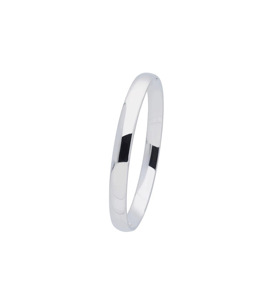 Zilveren slavenarmband ovale buis, massief