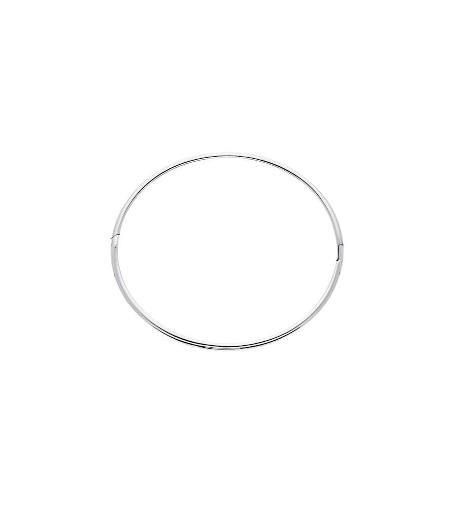 Zilveren slavenarmband ovale buis, massief