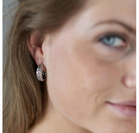 Silk zilveren half creolen 399 Arch Collection