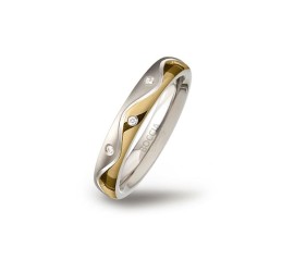 Boccia titanium ring met diamant  0150-03