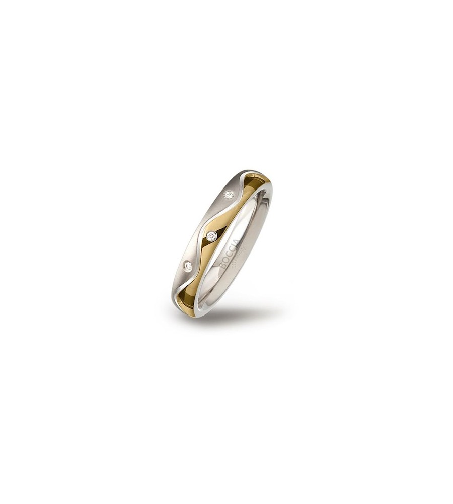 Boccia titanium ring met diamant