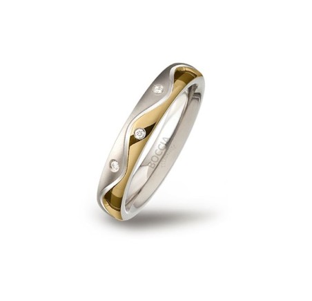 Boccia titanium ring met diamant  0150-03