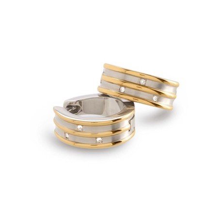 Boccia titanium creolen met diamant  05047-03