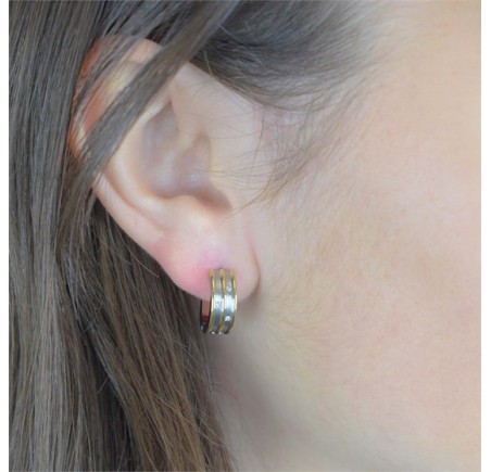 Boccia titanium creolen met diamant  05047-03