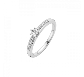 Witgouden Briljant damesring met briljant Adoro 657050001