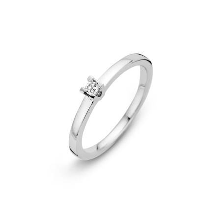 Witgouden Briljant damesring briljant  Milano