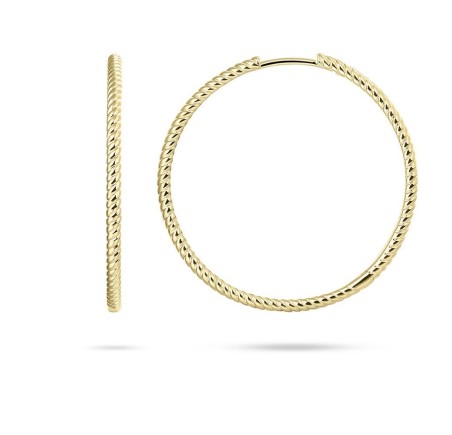 Gouden klapcreolen met kabelrand 10-30 mm