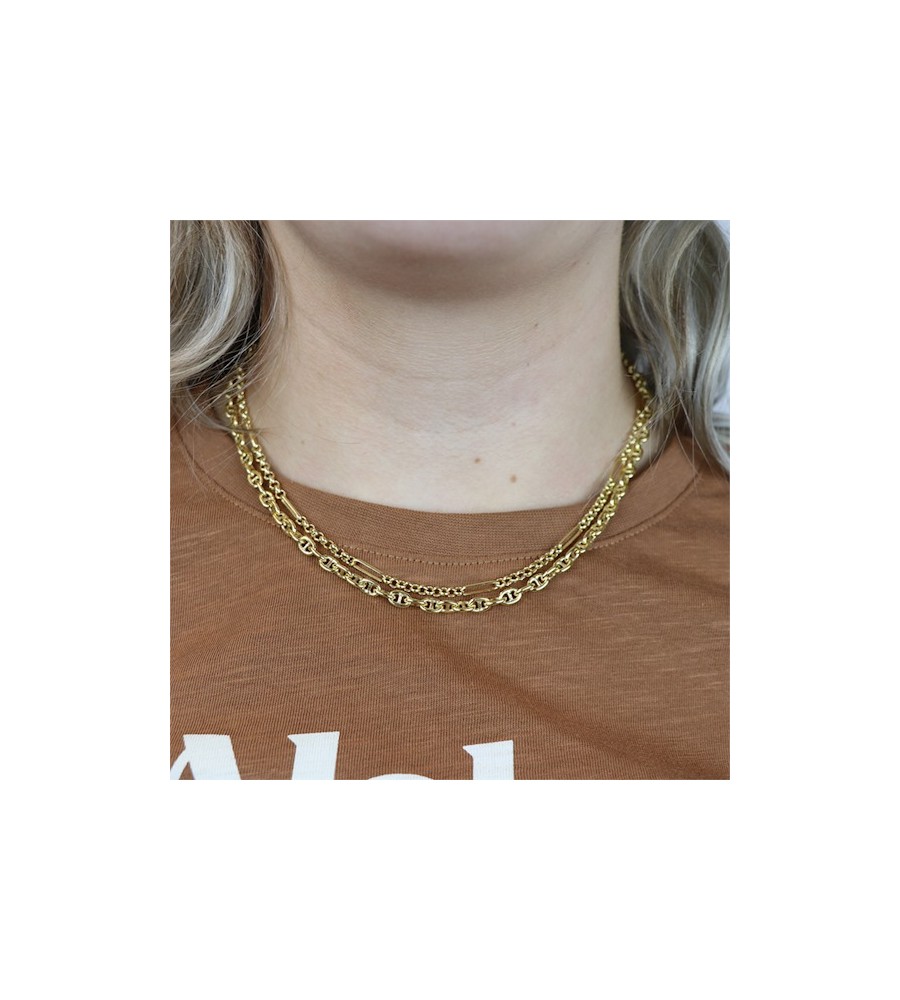 Zilveren collier verguld