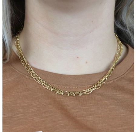 Zilveren collier verguld 102.8105.45