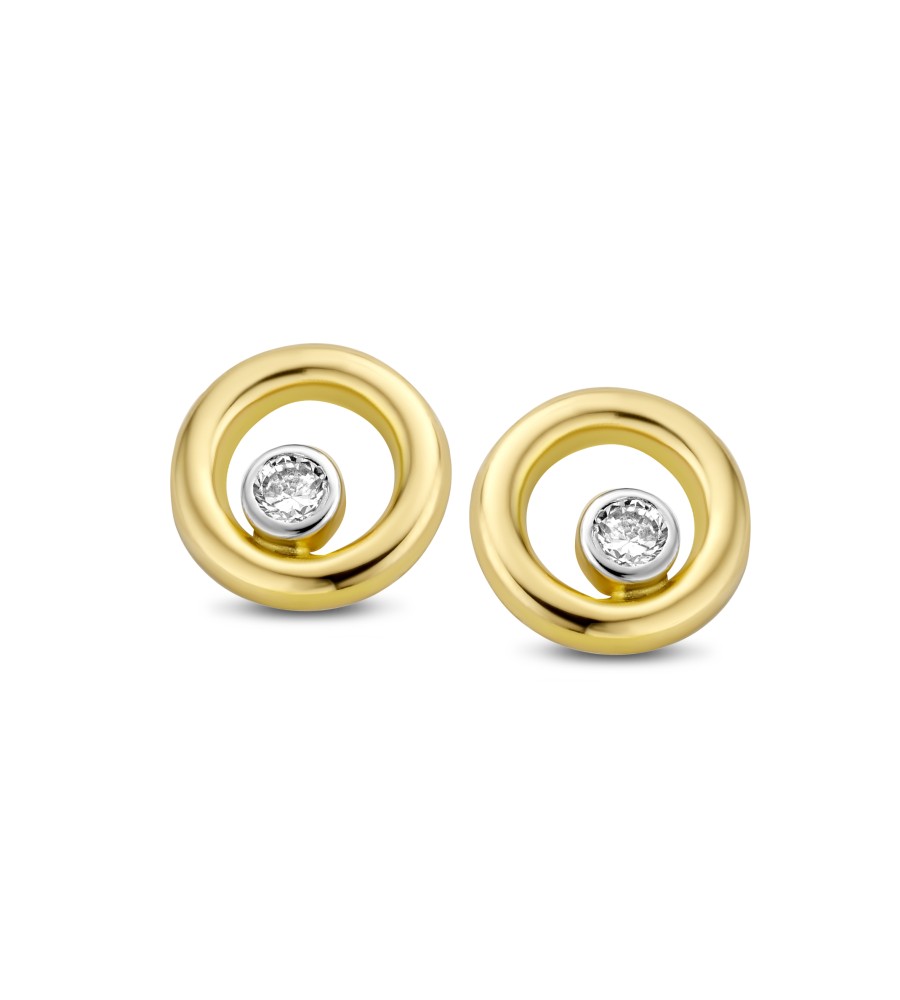Gouden oorknopjes met zirkonia