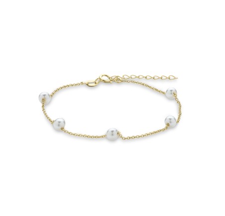 Gouden armband met parels