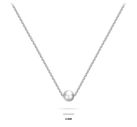 Zilveren collier met parel