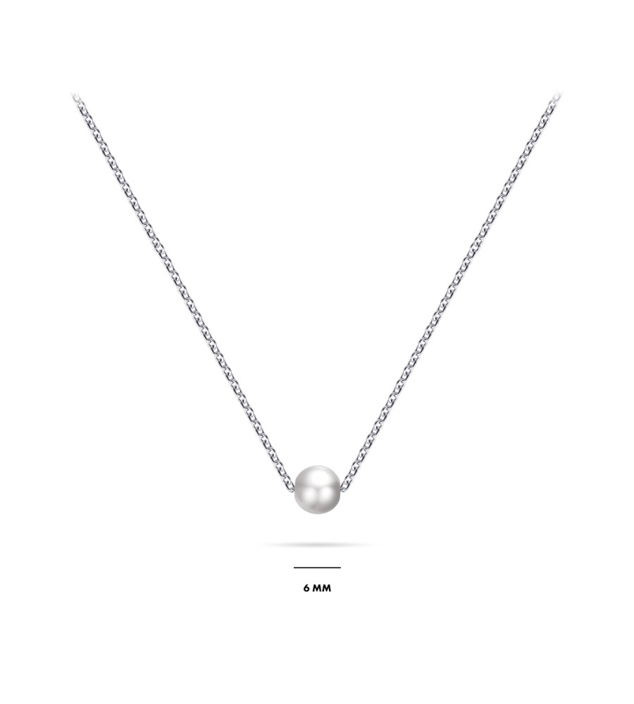 Zilveren collier met parel
