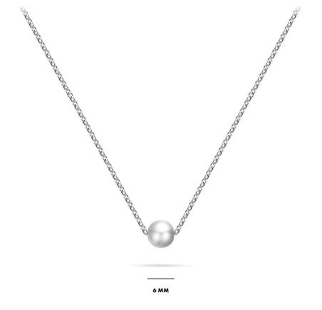 Zilveren collier met parel
