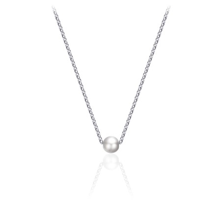 Zilveren collier met parel