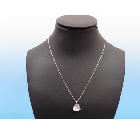 Zilveren hart hanger met zirkonia en collier
