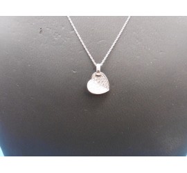 Zilveren hart hanger met zirkonia en collier