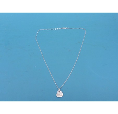 Zilveren hart hanger met zirkonia en collier