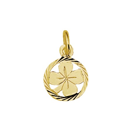 Gouden hanger klavertje 4