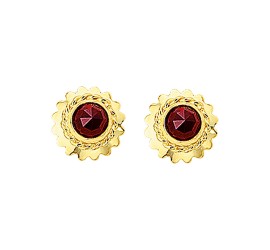 Gouden oorknopjes met granaat