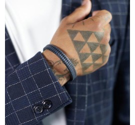 Silk leren armband met zilveren sluiting 841BBU Silk leren armband met zilveren sluiting 841BBU