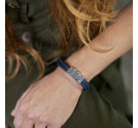 Silk leren armband met zilveren sluiting 841BBU Silk leren armband met zilveren sluiting 841BBU