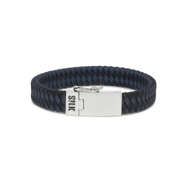 Silk leren armband met zilveren sluiting 841BBU