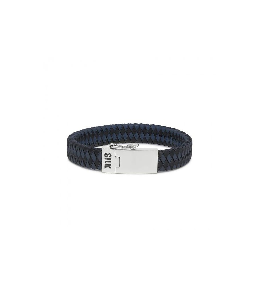 Silk leren armband met zilveren sluiting 841BBU Silk leren armband met zilveren sluiting 841BBU