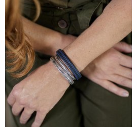 Silk leren armband met zilveren sluiting 841BBU Silk leren armband met zilveren sluiting 841BBU