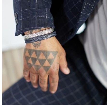 Silk leren armband met zilveren sluiting 841BBU