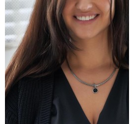 Silk zilveren hanger met zwarte onix 681BON.1 Roots Collection Silk zilveren hanger met zwarte onix 681BON.1 Roots Collection