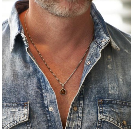 Silk zilveren hanger met tijgeroog 681TIG.1 Roots Collection