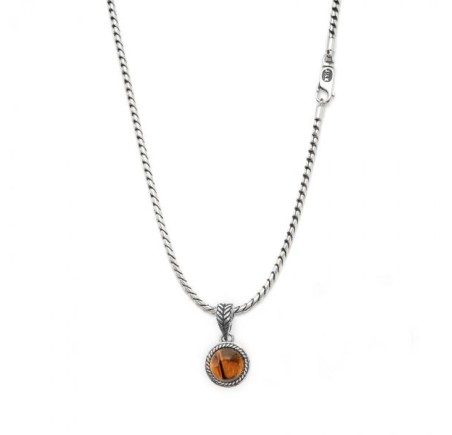 Silk zilveren hanger met tijgeroog 681TIG.1 Roots Collection