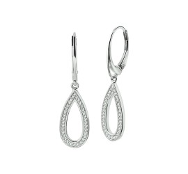 Zilveren oorhangers met zirkonia
