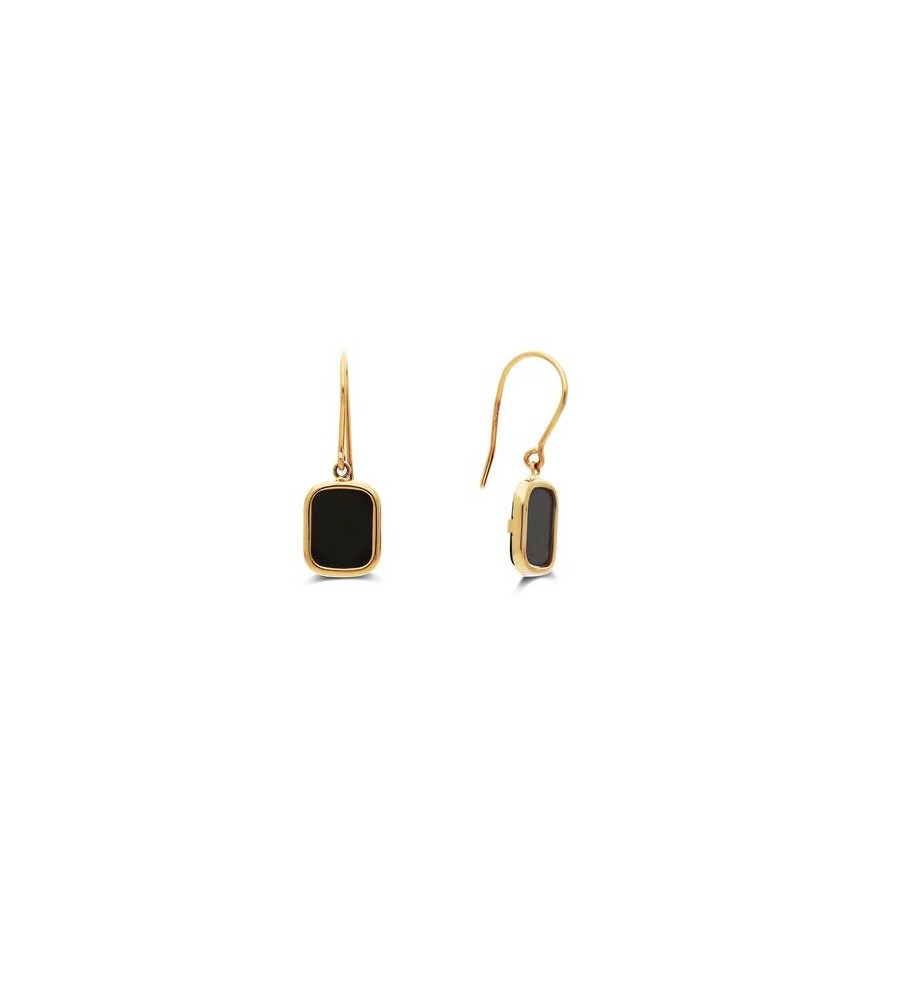 Gouden oorhangers met onyx Gouden oorhangers met onyx